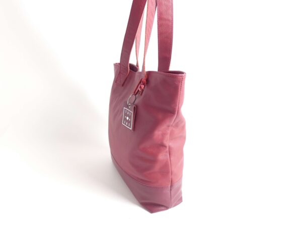 shopper femke -rood leer - met schouder hengsels - tas van sas