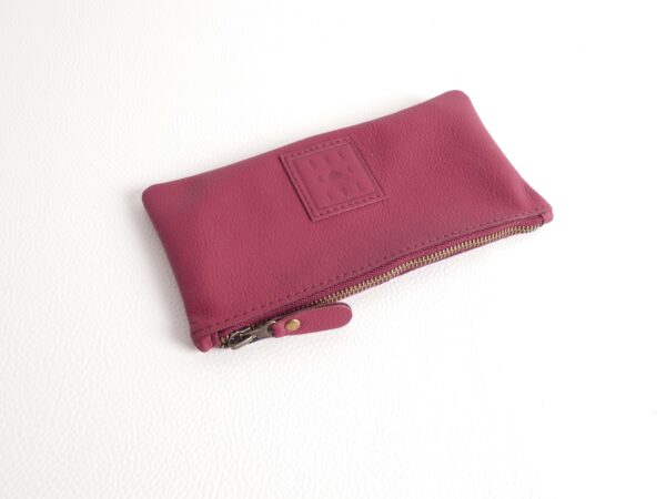 etui patricia - rood leer voor pennen of make-up - tas van sas