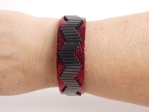 armband fay - rood glitter leer - tas van sas --