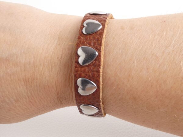 armband hart - bruin leer - tas van sas